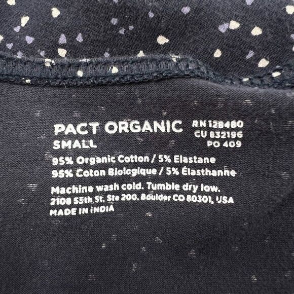 Pact Organic Cotton Black & White Dotted Wrap V-Neckline Size Small - Picture 4 of 5